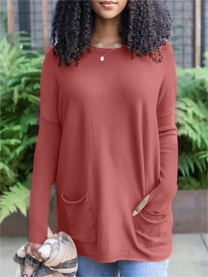 💥HOT SALE 50% OFF💥LONG SLEEVE THUMBHOLE SWEATER POCKET TUNIC💥 spiyle