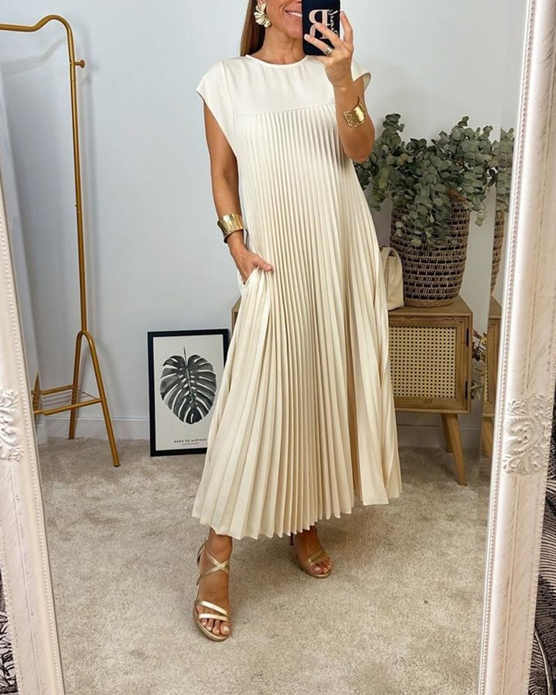 🌸Spring Specials🌸 Sleeveless pleated simple solid color dress