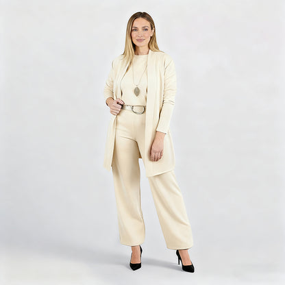 ⏳Time-Limited Special⏰Elegant 3-piece set including long cardigan, top and pants💞