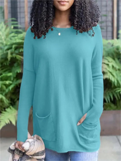 💥HOT SALE 50% OFF💥LONG SLEEVE THUMBHOLE SWEATER POCKET TUNIC💥 spiyle