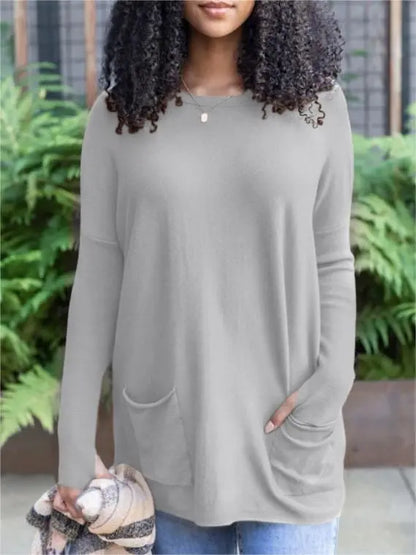 💥HOT SALE 50% OFF💥LONG SLEEVE THUMBHOLE SWEATER POCKET TUNIC💥 spiyle