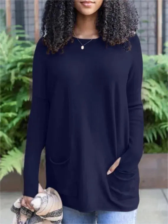 💥HOT SALE 50% OFF💥LONG SLEEVE THUMBHOLE SWEATER POCKET TUNIC💥 spiyle