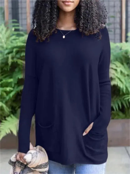 💥HOT SALE 50% OFF💥LONG SLEEVE THUMBHOLE SWEATER POCKET TUNIC💥 spiyle