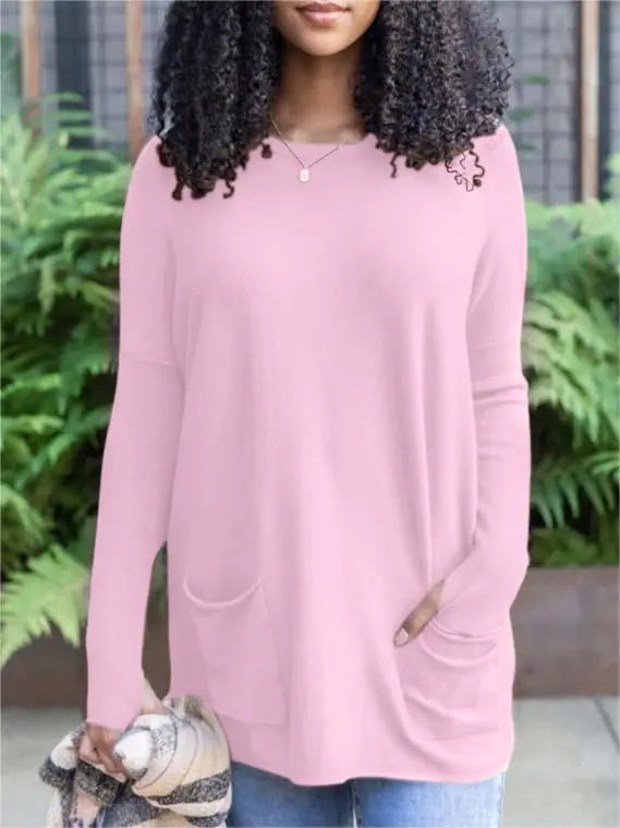 💥HOT SALE 50% OFF💥LONG SLEEVE THUMBHOLE SWEATER POCKET TUNIC💥 spiyle