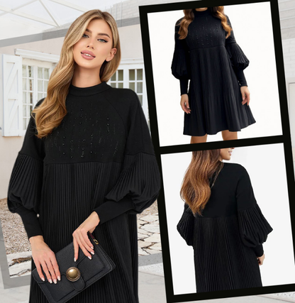 🌸Spring Specials💐  Women's Plus Size Lantern Sleeve Stand Collar Dress