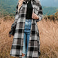 🍂Fall Specials🍂Women's Plaid Print Long Sleeve Warm Tweed Coat