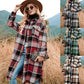 🍂Fall Specials🍂Women's Plaid Print Long Sleeve Warm Tweed Coat