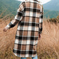 🍂Fall Specials🍂Women's Plaid Print Long Sleeve Warm Tweed Coat