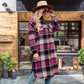 🍂Fall Specials🍂Women's Plaid Print Long Sleeve Warm Tweed Coat