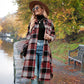 🍂Fall Specials🍂Women's Plaid Print Long Sleeve Warm Tweed Coat