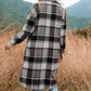 🍂Fall Specials🍂Women's Plaid Print Long Sleeve Warm Tweed Coat