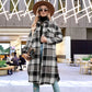 🍂Fall Specials🍂Women's Plaid Print Long Sleeve Warm Tweed Coat