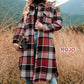 🍂Fall Specials🍂Women's Plaid Print Long Sleeve Warm Tweed Coat