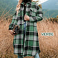 🍂Fall Specials🍂Women's Plaid Print Long Sleeve Warm Tweed Coat