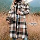 🍂Fall Specials🍂Women's Plaid Print Long Sleeve Warm Tweed Coat