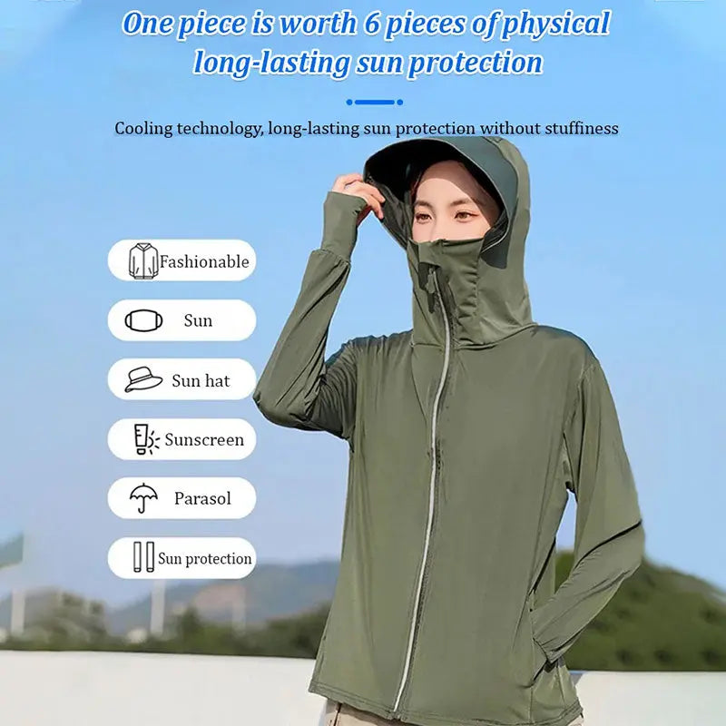 UPF50+ Breathable Hooded Long Sleeve Sun Protection Jacket💕 spiyle