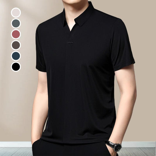 ☄️Spring Specials🎉 Men’s Casual Lapel Breathable Wrinkle-free T-shirt