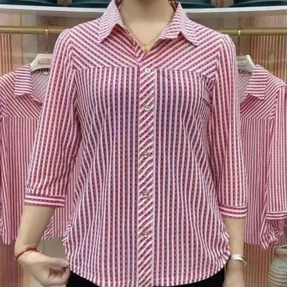 🎉Limited Time Event Half Price🎉Lady's Striped Lapel Shirt spiyle