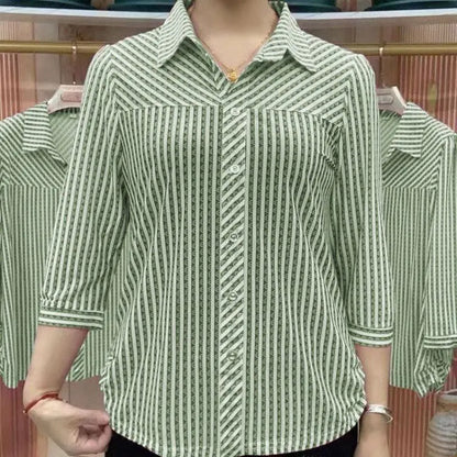 🎉Limited Time Event Half Price🎉Lady's Striped Lapel Shirt spiyle