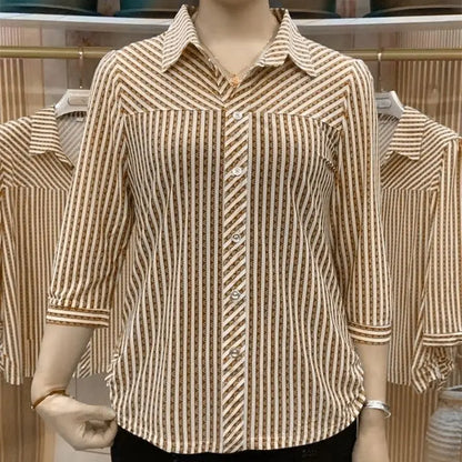 🎉Limited Time Event Half Price🎉Lady's Striped Lapel Shirt spiyle