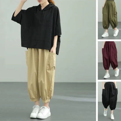 Women's Retro Casual Loose Fit Ankle Pants spiyle