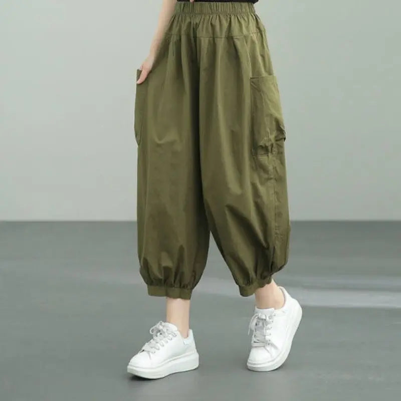 Women's Retro Casual Loose Fit Ankle Pants spiyle