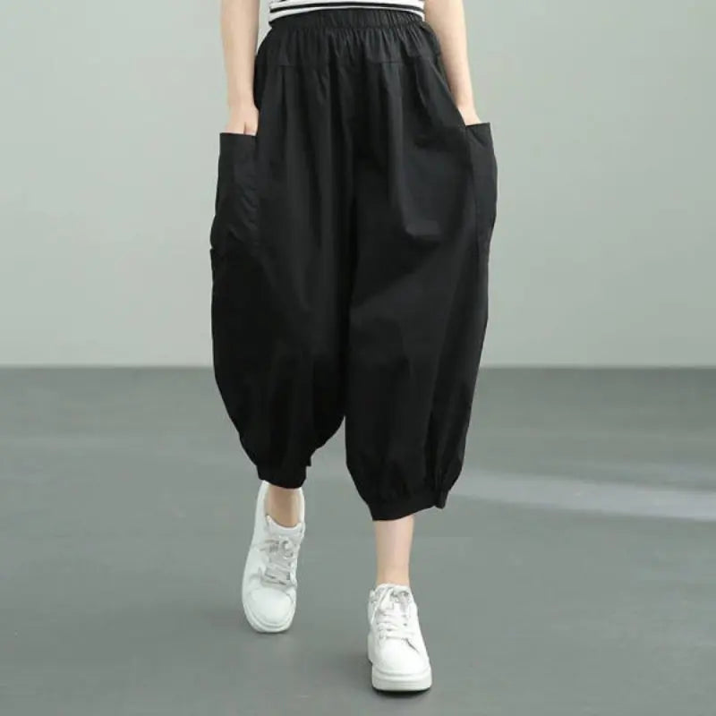 Women's Retro Casual Loose Fit Ankle Pants spiyle