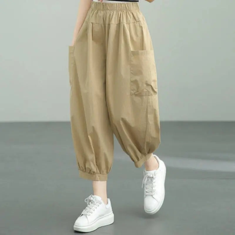 Women's Retro Casual Loose Fit Ankle Pants spiyle