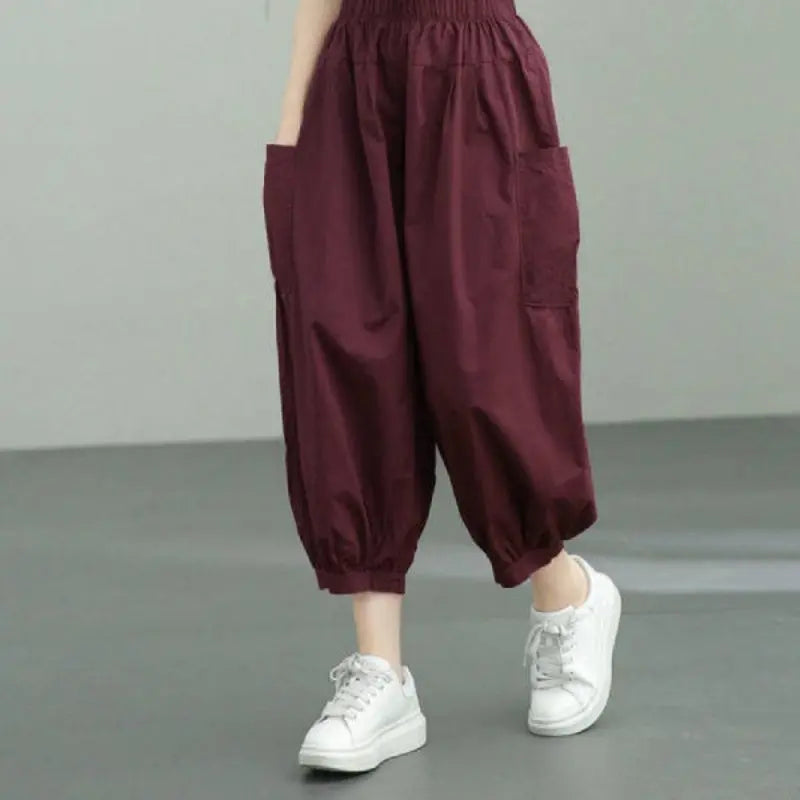 Women's Retro Casual Loose Fit Ankle Pants spiyle