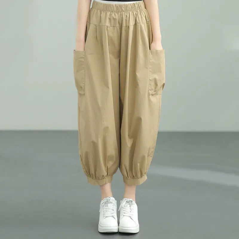 Women's Retro Casual Loose Fit Ankle Pants spiyle