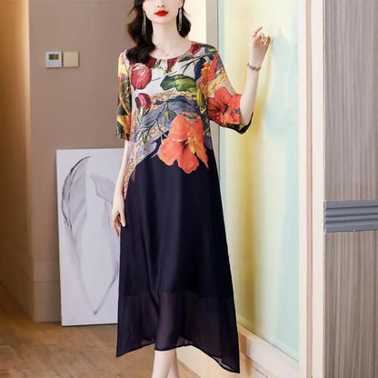 💃Women's Elegant Flowy Floral Print Plus Size Dress spiyle