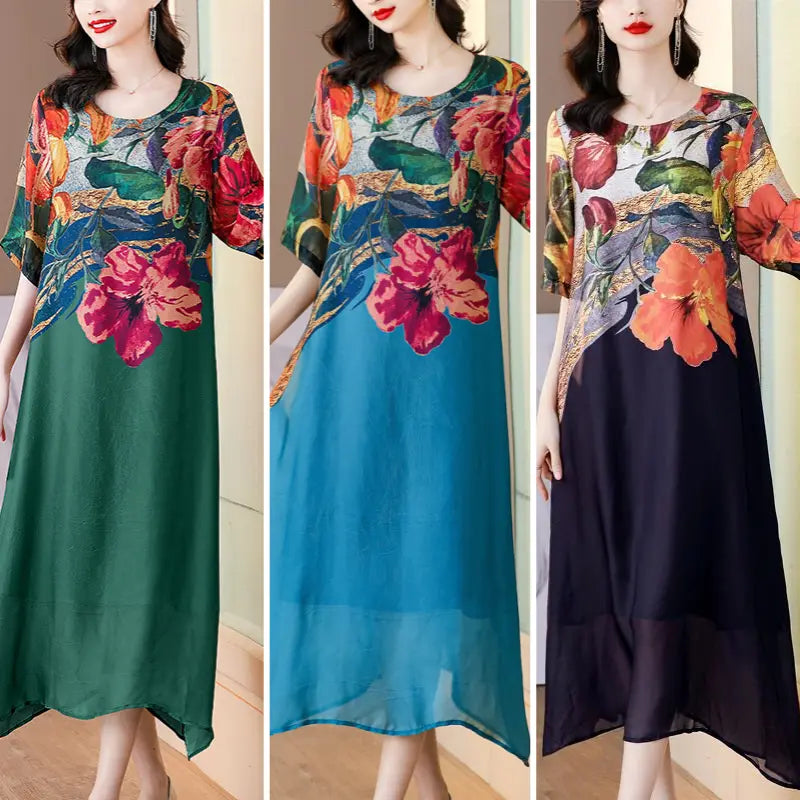 💃Women's Elegant Flowy Floral Print Plus Size Dress spiyle