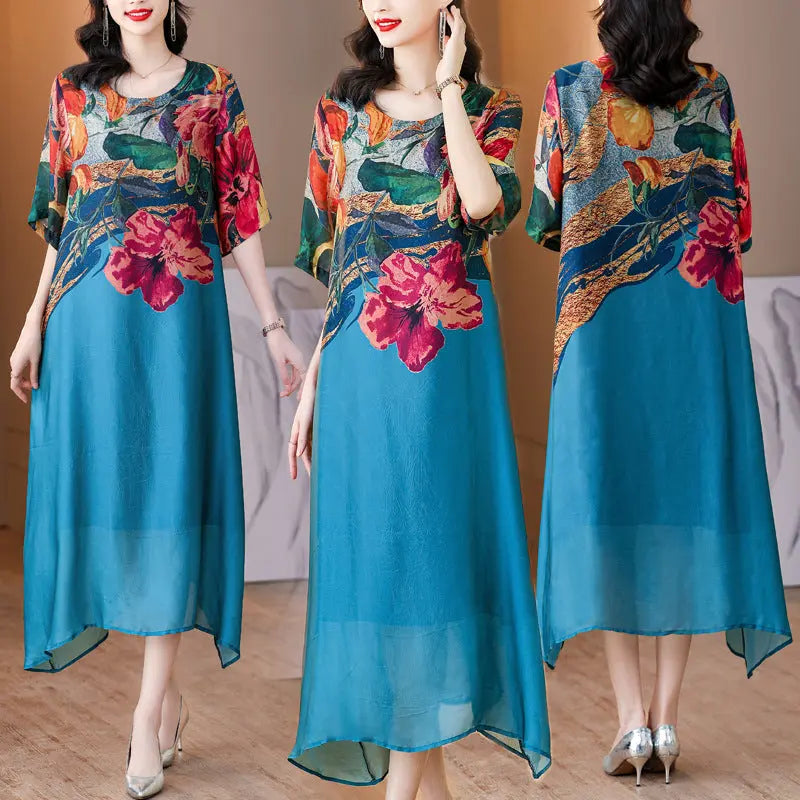 💃Women's Elegant Flowy Floral Print Plus Size Dress spiyle