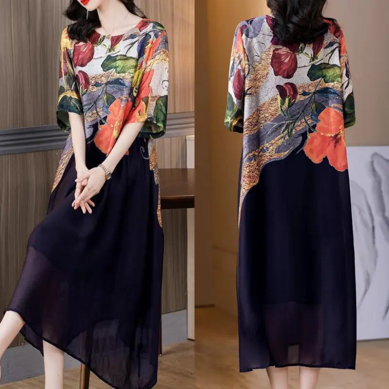 💃Women's Elegant Flowy Floral Print Plus Size Dress spiyle