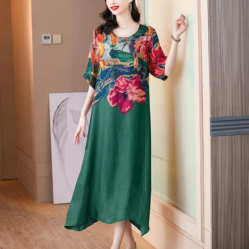 💃Women's Elegant Flowy Floral Print Plus Size Dress spiyle