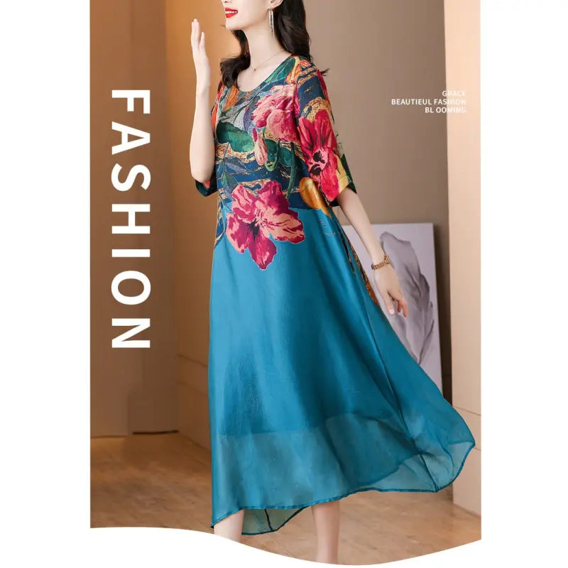 💃Women's Elegant Flowy Floral Print Plus Size Dress spiyle