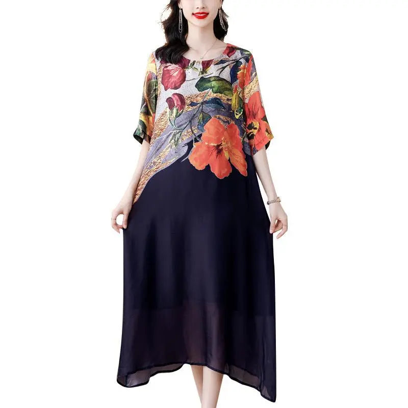 💃Women's Elegant Flowy Floral Print Plus Size Dress spiyle