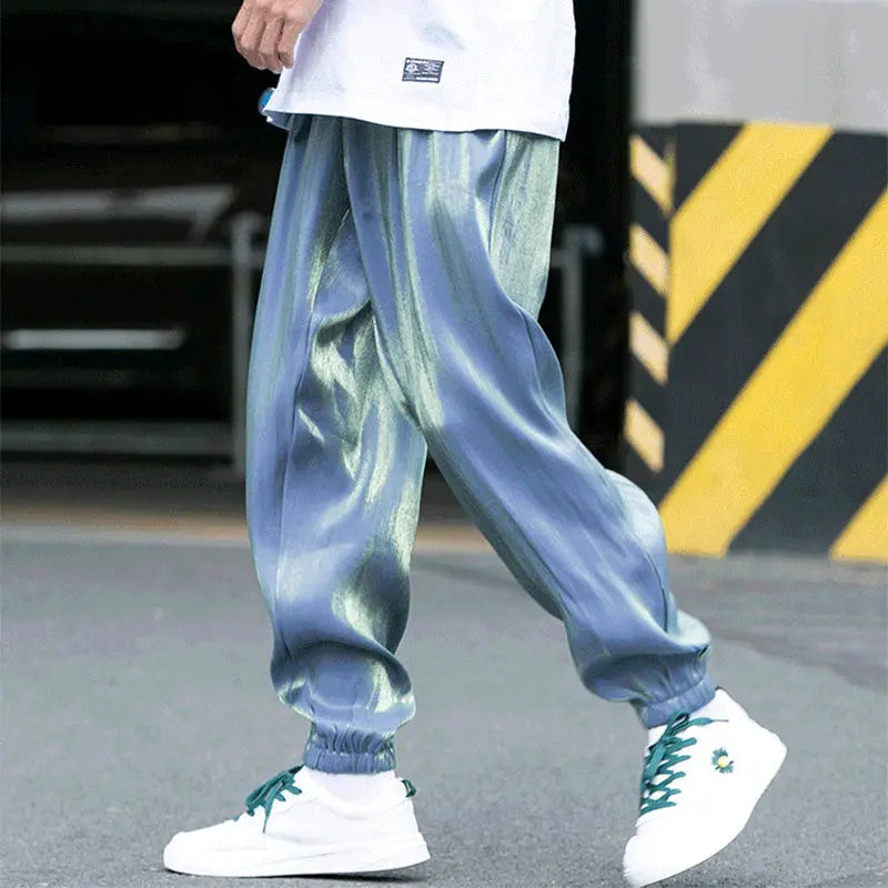 Men's Reflective Relaxed Fit Casual Jogger Pants spiyle