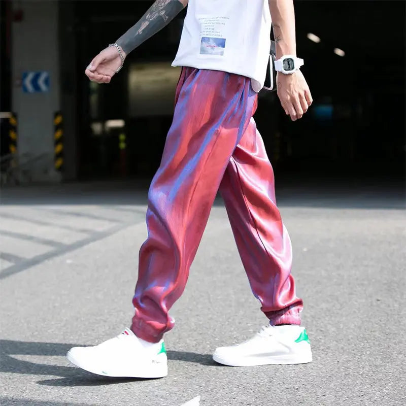 Men's Reflective Relaxed Fit Casual Jogger Pants spiyle