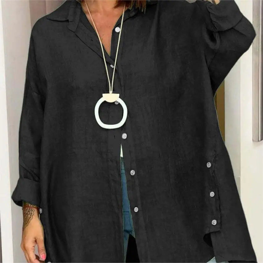 🔥Hot Sale 50% off🔥Women's Casual Solid Color Long Sleeve Button Down Shirt spiyle