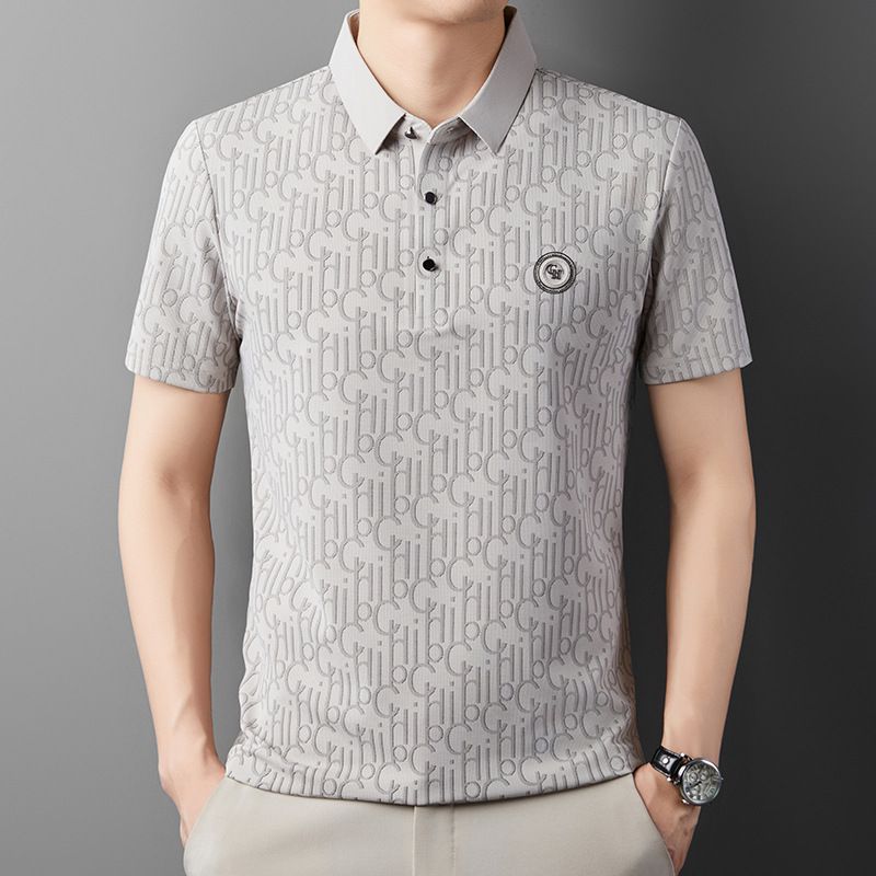 ☄️Spring Specials🎉 Men's Breathable Ice Silk Cooling Lapel T-shirt