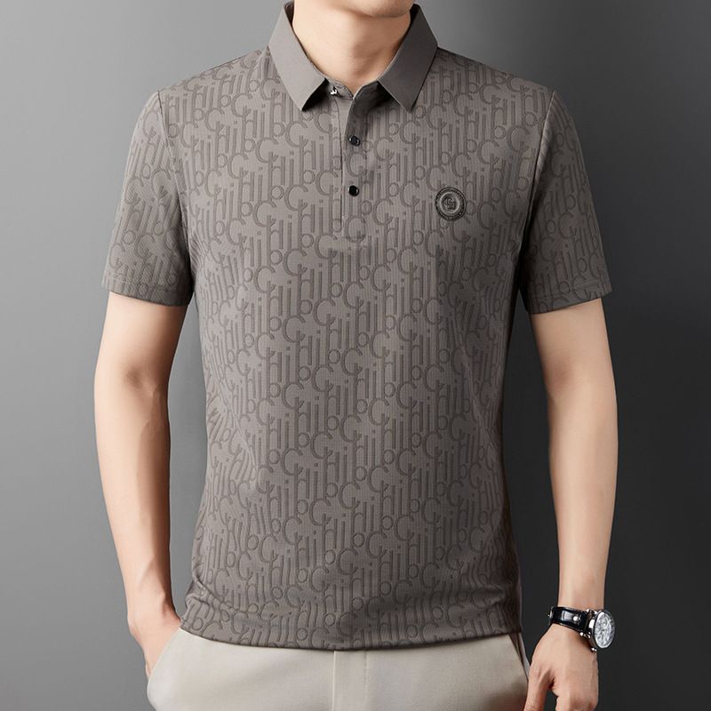 ☄️Spring Specials🎉 Men's Breathable Ice Silk Cooling Lapel T-shirt