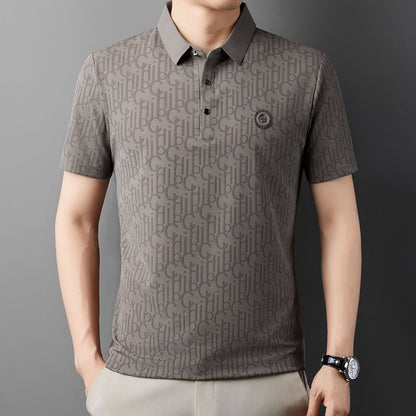 ☄️Spring Specials🎉 Men's Breathable Ice Silk Cooling Lapel T-shirt