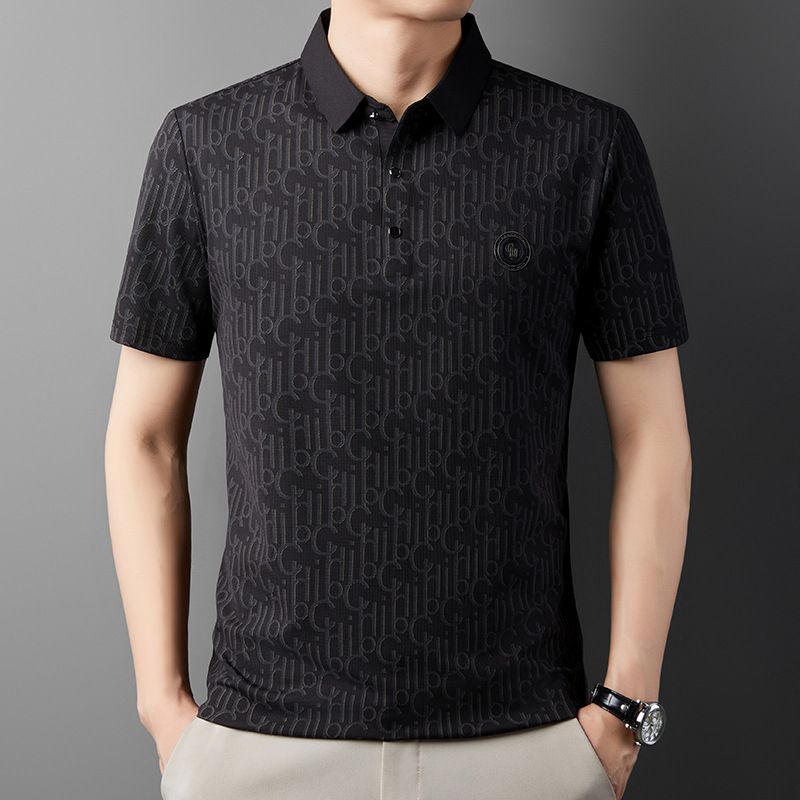 ☄️Spring Specials🎉 Men's Breathable Ice Silk Cooling Lapel T-shirt