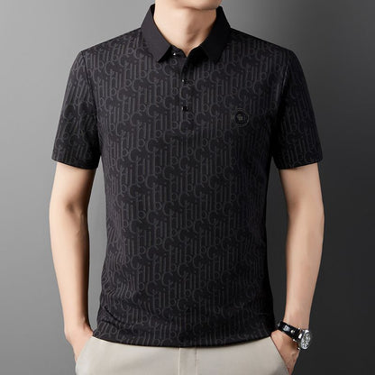 ☄️Spring Specials🎉 Men's Breathable Ice Silk Cooling Lapel T-shirt
