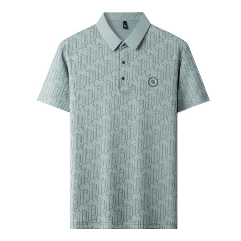 ☄️Spring Specials🎉 Men's Breathable Ice Silk Cooling Lapel T-shirt