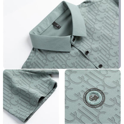 ☄️Spring Specials🎉 Men's Breathable Ice Silk Cooling Lapel T-shirt