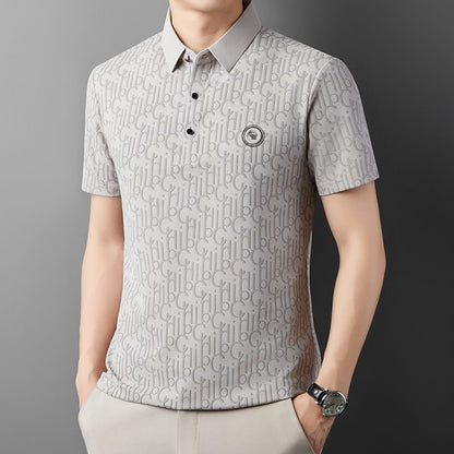 ☄️Spring Specials🎉 Men's Breathable Ice Silk Cooling Lapel T-shirt