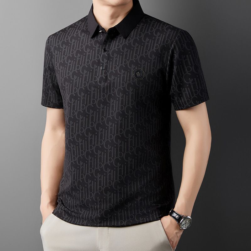 ☄️Spring Specials🎉 Men's Breathable Ice Silk Cooling Lapel T-shirt