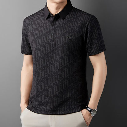 ☄️Spring Specials🎉 Men's Breathable Ice Silk Cooling Lapel T-shirt